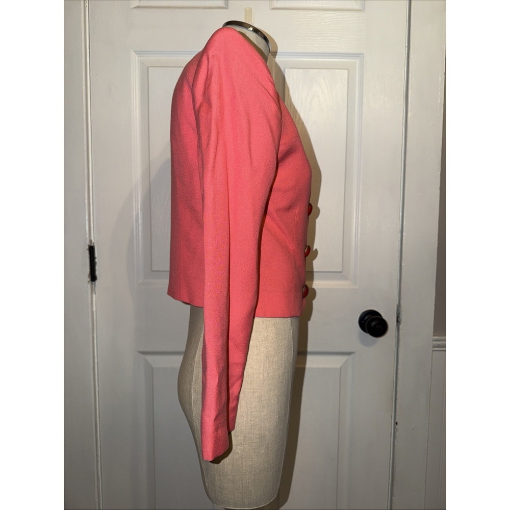 VTG‎ Christian Dior USA Sz 2 Power Blazer Jewel Oval Cabochon Buttons Crop 80's - Picture 6 of 12